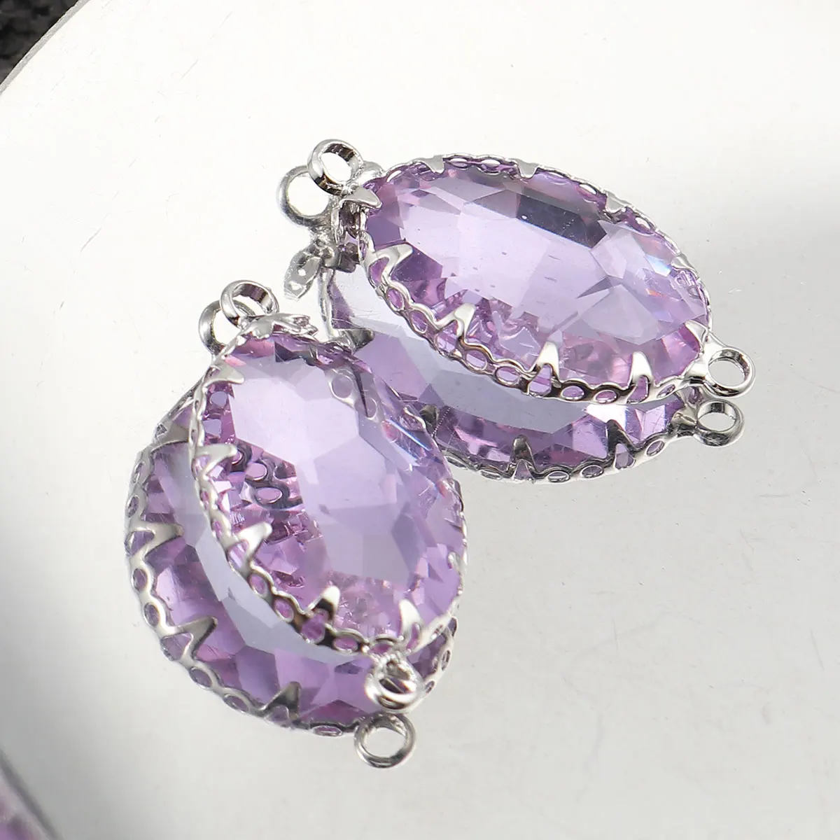 DoreenBeads 3 шт. медные коннекторы овальные тусклые серебряные разноцветные со