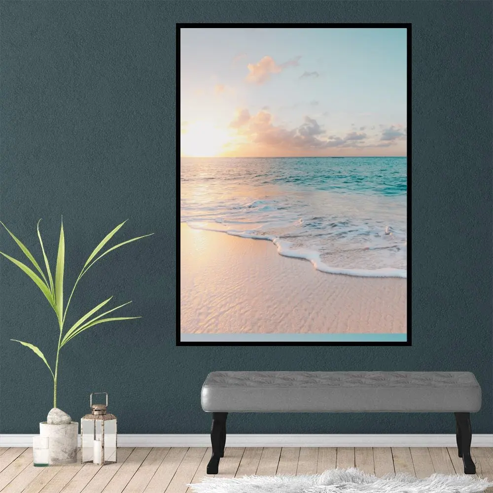 Tropical Clear Ocean Canvas Painting Wall Art Posters and Prints Pictures for Living Room Decoration Home Decor | Дом и сад
