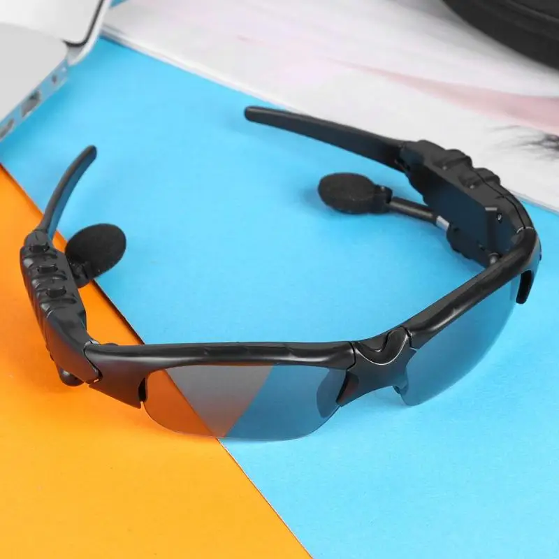 Модные солнцезащитные очки Беспроводная гарнитура Bluetooth v4.0 стерео свободные солнцезащитные очки с вращающимися очками линзы черный внешний вид