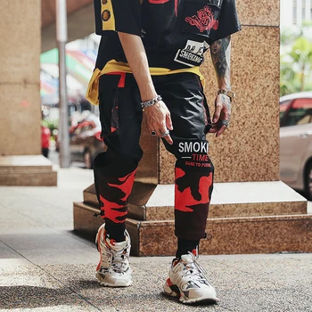 

NEW Fashion Jogger Mens Camo Pants Hip Hop Patchwork Camouflage Military Cargo Trouser Male Casual Tatical Pockets Pants Autumn