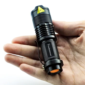 

Mini Tactical flashlight 2000lm Q5 LED Torch Flash lights 3 Modes Adjustable Zoom Focus Torch Lamp Penlight Waterproof AA/14500