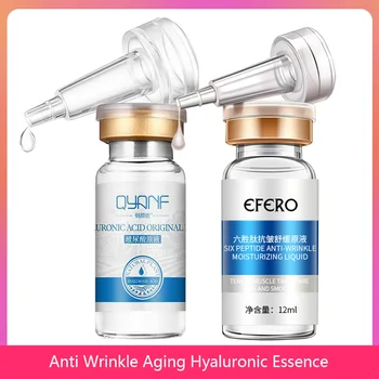 

Six Peptides Face Serum + Hyaluronic Acid Serum Moisturizing Skin Care Wrinkle Essence Face Whitening Cream Anti-Anging