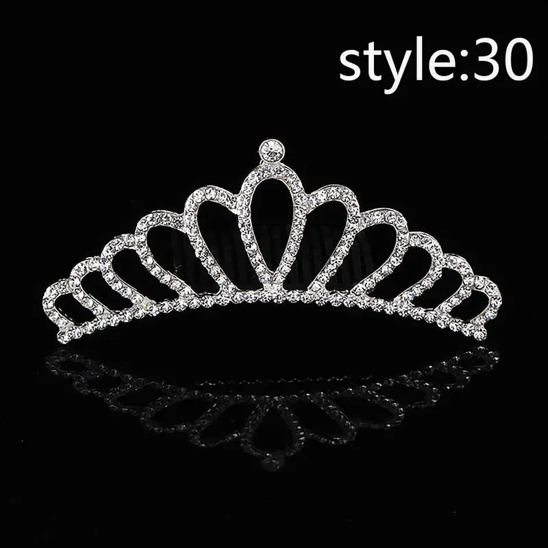 Мини-диадемы и короны с искусственным жемчугом, расчески для волос для принцесс, девочек, невесты, свадьбы, вечеринки, украшения для волос - Окраска металла: Style 30