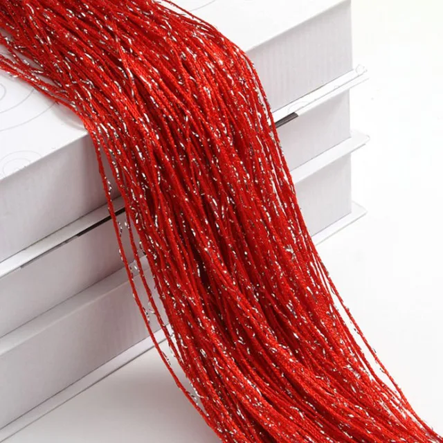 1x2m New Shiny Tassel Silver Line String Curtain Valance Living Room Divider Wedding DIY Home Decor 