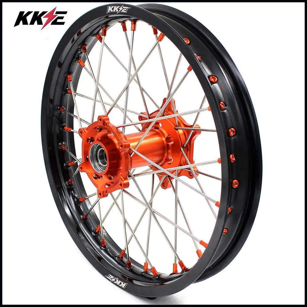 KKE 21 & 18 комплект колес Enduro для мотоцикла EXC EXCE EXCF 300 250 200 350 500 530 2003 2021 оранжевая