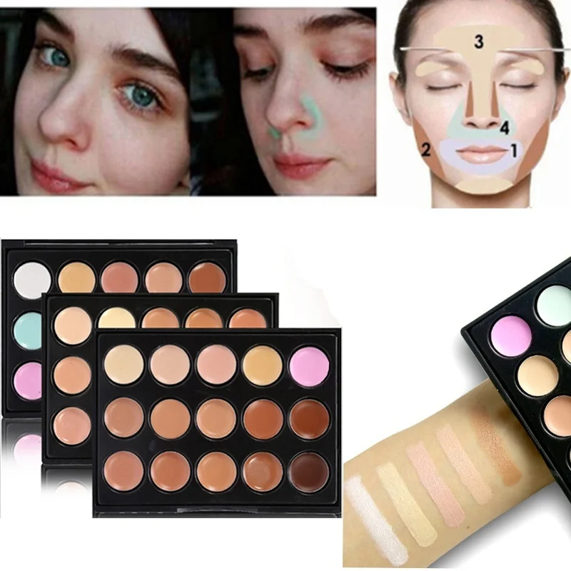 15 Colors Concealer Palette Long-lasting Waterproof Foundation Cream Face Contouring Beauty Health Cosmetics Makeup for Women