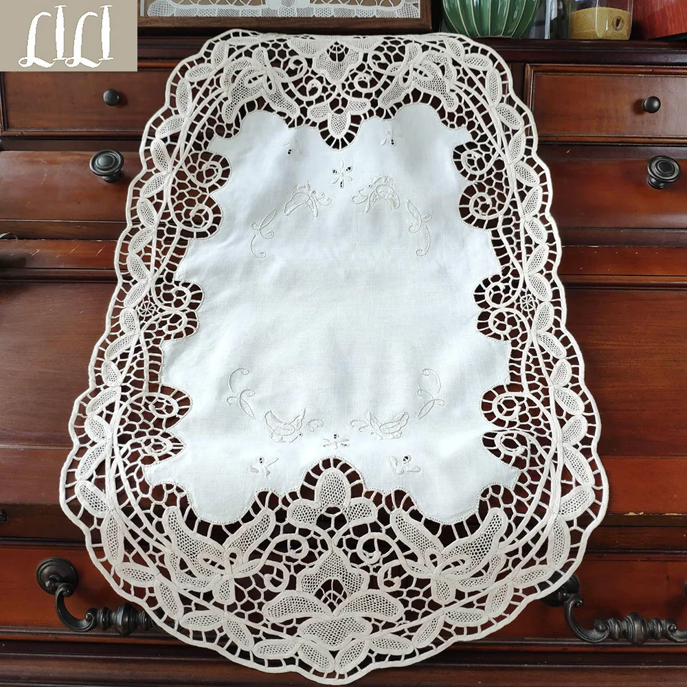 Handmade Lace Hand-embroidered Cotton Retro Nostalgic Style Tablecloth | Дом и сад