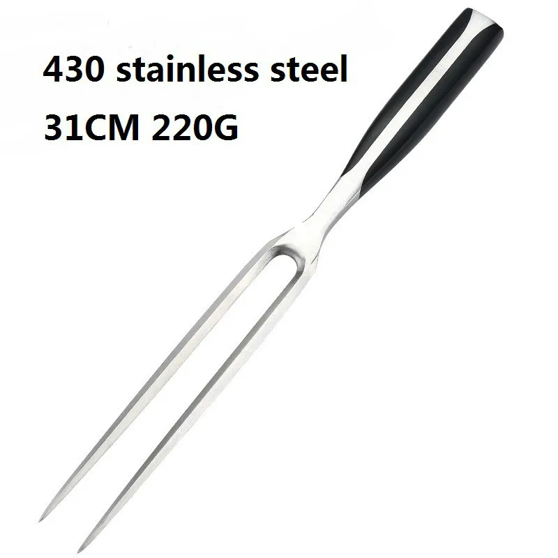 Günstig 430 edelstahl große fleisch Gabeln küche haushalt grill werkzeuge braten huhn werkzeug gabel BBQ grill stahl gabel ZSP1212105