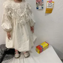 Весеннее платье в Корейском стиле, Детские платья для девочек, кружевные вечерние платья на день рождения, костюм принцессы, платье принцессы