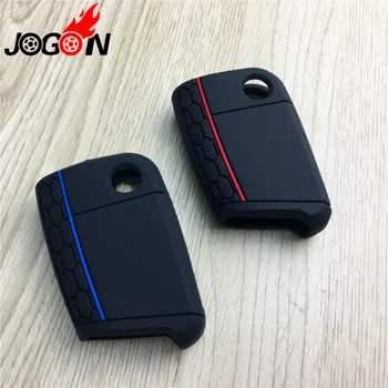 

Car Key Case Key Fob Cover Silicone Remote Key Trim For Skoda Octavia MK3 2017-2019 Kodiaq Karoq Fabia For VW Polo Tiguan GOLF 7