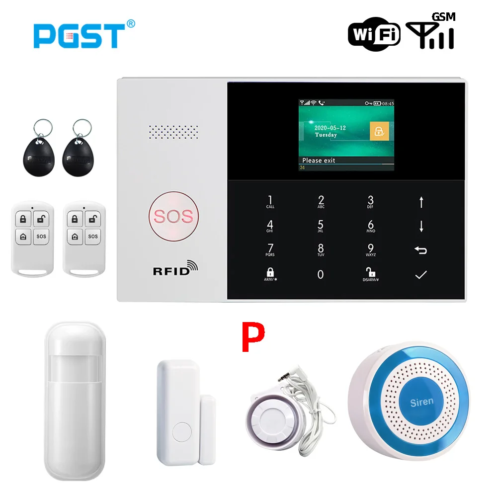 ring alarm wireless keypad 433MHZ IOS Android APP Remote Control LCD Touch Keyboard Wireless WIFI SIM GSM RFID Home Burglar Security Alarm System Sensor sos panic button Alarms & Sensors