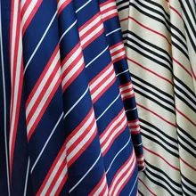 Полосатая ткань для платья, атласная креповая мягкая ткань для платьев, пижам, глянцевый материал, шармез, сделай сам, ткань с лентой