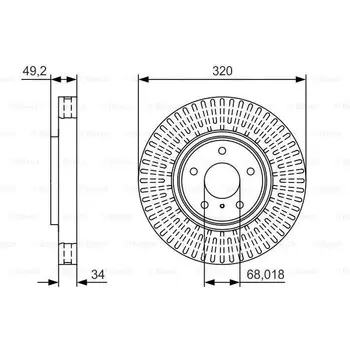 

Disc brake INFINITI FX35/FX45 03 front vent D = 320mm. BOS