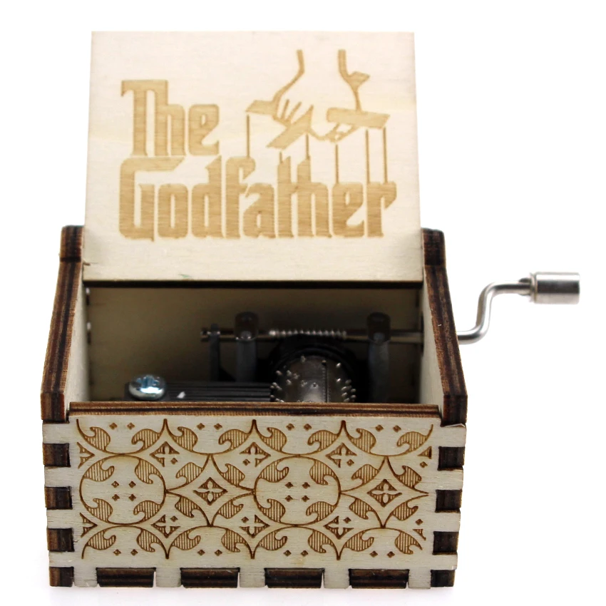 godfather Творческий антикварная резная деревянная игра престолов музыкальная шкатулка, Красавица и Чудовище рождественский подарок, подарок на год, подарок на день рождения - Цвет: godfather