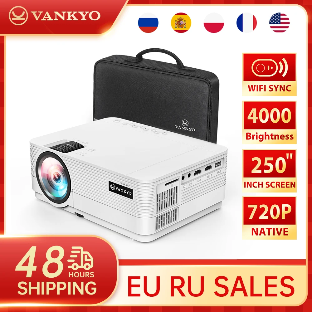 Мини-проектор VANKYO для отдыха 470 дюйма поддержка Wi-Fi |