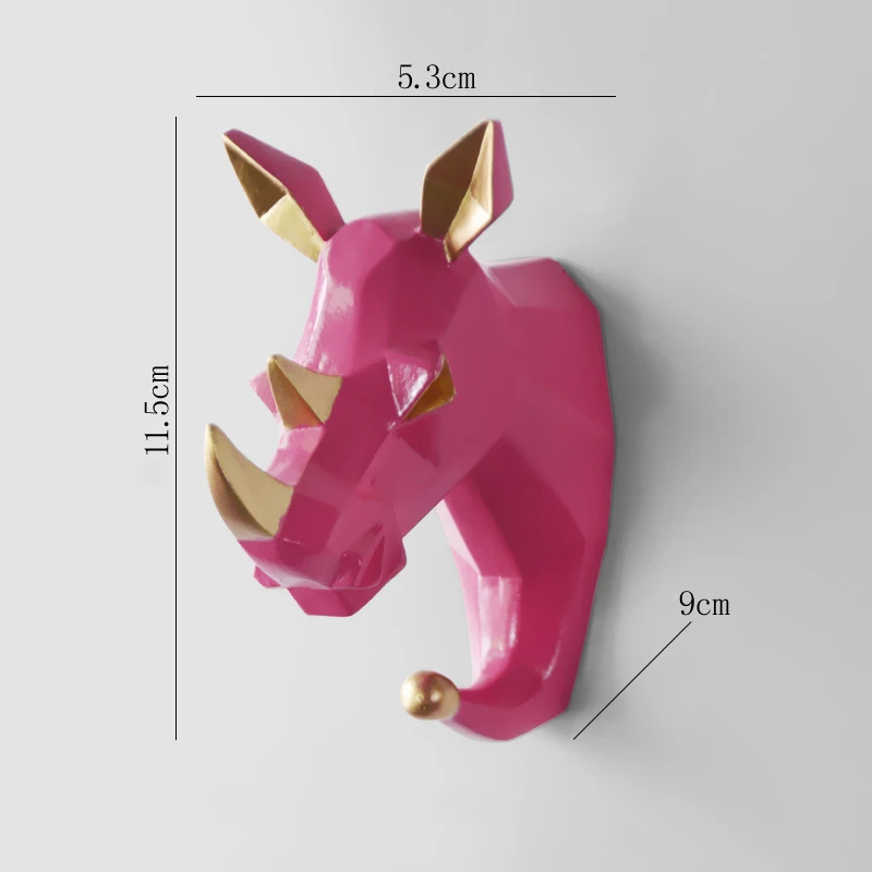 red rhino Новые креативные декоративные крючки в виде головы оленя, крючки на стену, пальто, кепки, крючок, подвесной держатель для ключей, настенные украшения для дома, аксессуары Haken - Цвет: red rhino