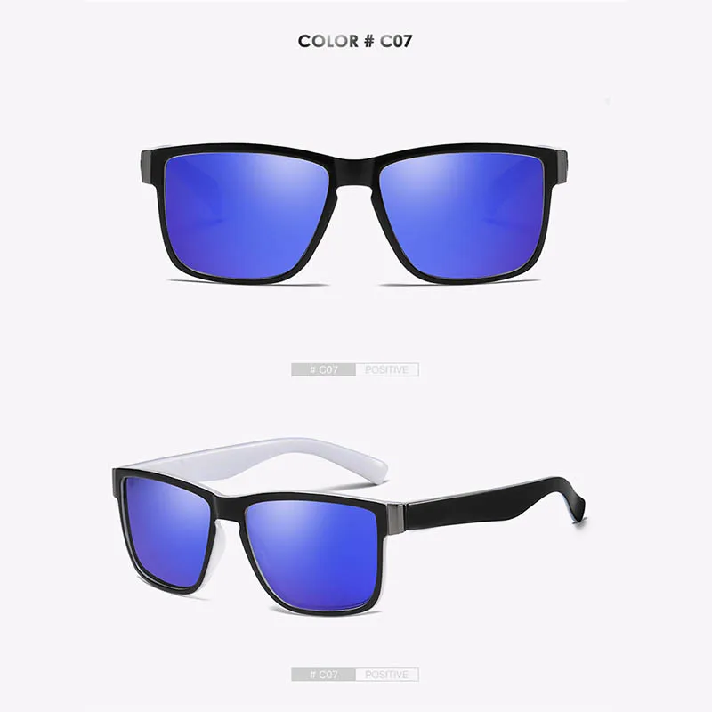 C07 Очки для вождения, брендовые, дизайнерские, UV400, Gafas, поляризационные, мужские солнцезащитные очки, очки ночного видения, Oculos de sol, спортивные очки - Цвет линз: C07