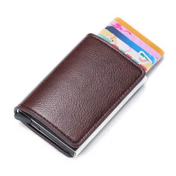 

Bycobecy New Men Credit Card Holders Automatic RFID Card Holder Bank Wallet Case Aluminium Card Wallets Business ID Card Case