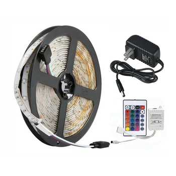 

5M 300Leds 3528 Smd RGB Led Light Strip + 24 Key Ir Remote Controller Waterproof Dc12V Flexible Lighting Us Plug