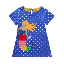 Платье для девочек; Vestidos; платье в горошек с короткими рукавами и рисунком животных; vestido infantil; Детские платья для девочек; костюм принцессы для малышей; Robe Fille