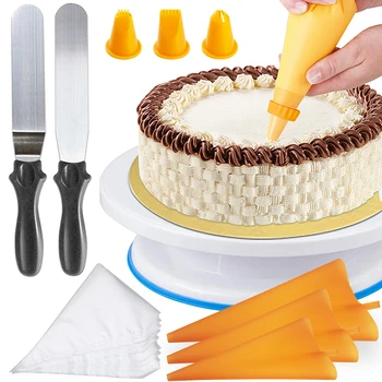 

156 Pcs/Set Cake Decorating Set Silicone Pastry Nozzles Cake Turntable Set Confectionery Bag Kitchen Cake Baking Tools Kits