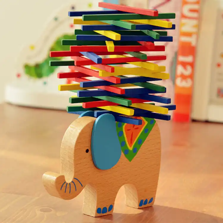 Cute Elephant Camel Balance Puzzle Toys Colorful Wooden Stacking Game Parent Child Interaction Funny Toys Gift For Kids Puzzles Aliexpress