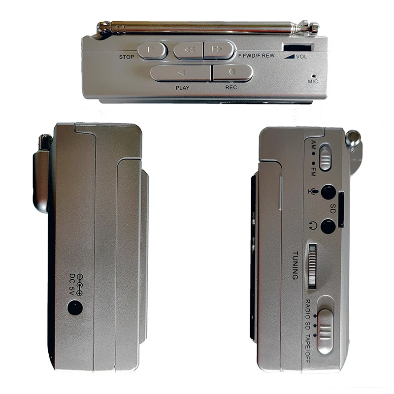 Microfone para Aprender a Língua Fita para Mp3 Walkman Cassette Player Converter Gravador fm am Rádio-built-in Alto-falante Música Notícias - Image 5