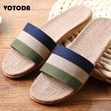 Летние льняные тапочки; мужские льняные шлепанцы; домашняя обувь для пар; Вьетнамки радужных цветов; домашние мужские тапочки; мужские повседневные пляжные сандалии