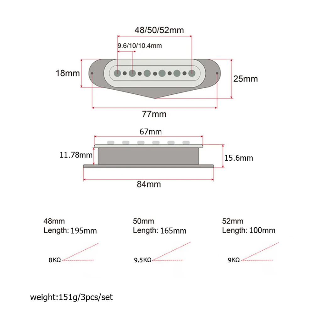 3x Alnico V Single Coil Pickup Neck/Middle/Bridge For ST Guitar Parts | Спорт и развлечения