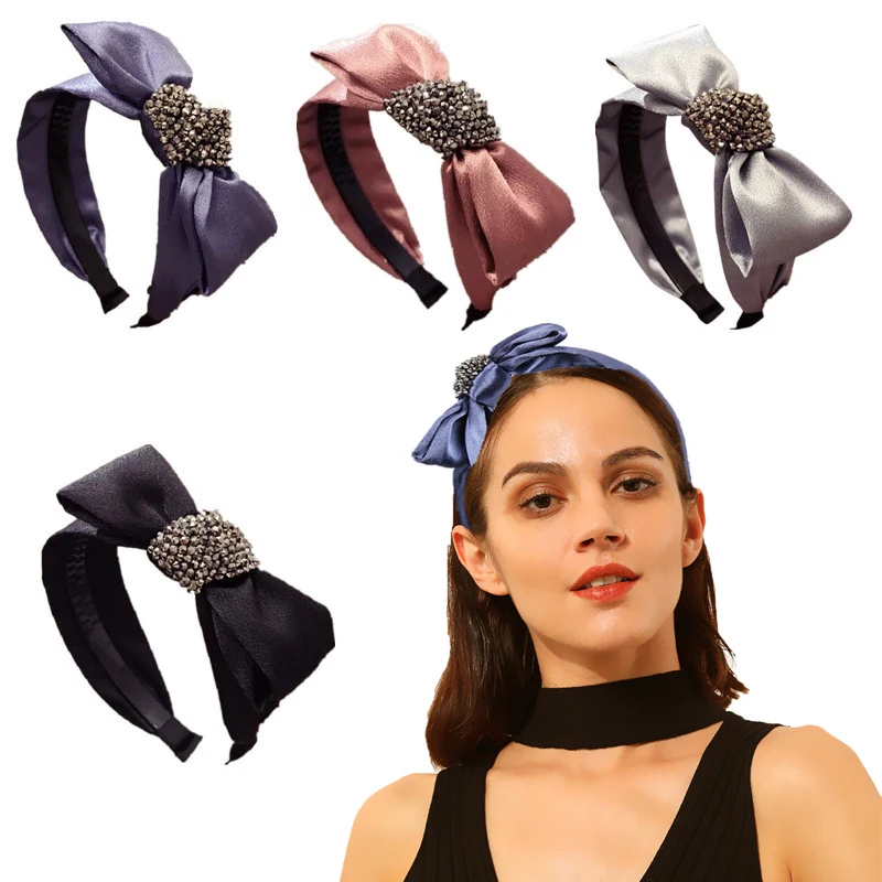 Rhinestone Bow Diamond Knot Headband for Women Fashion Non Slip ...