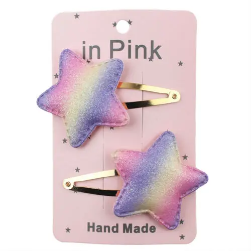 Baby Accessories Newborn Baby Cute Crown/Heart/StarHeadwear Infant Mini Bow Hair Clips 2Pcs Set Hair Stylish Photo Props