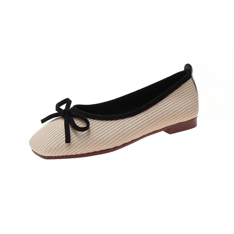 Elegant Grandma Shoes Women's Moccasins Bow-Knot Square Toe Flats Shallow Mouth Casual Female Sneakers Modis Nurse Butterfly