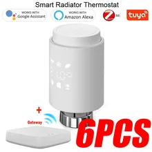 

TRV ZigBee3.0 Smart Radiator Actuator Programmable Thermostatic Radiator Valve Temperature Controller Voice Control Via Alexa