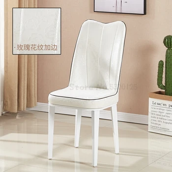 

American chair back family hotel living room dining room chair European chair dining chair soft bag leather chair