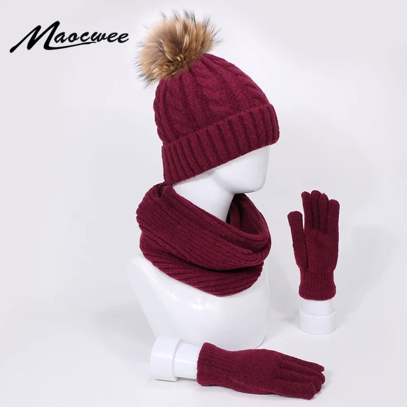 

New Fashion Scarf Really Plump Little Horse Hat Gloves Set Three Outdoor Warm Winter And Autumn Autdoor Warm Hat Scarf Gloves