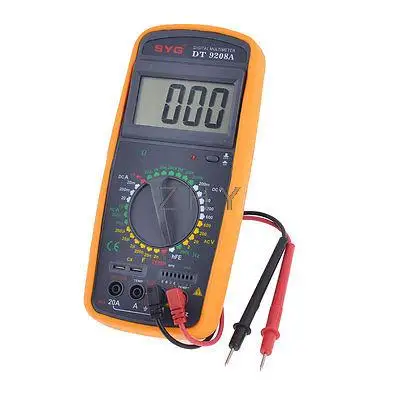 

Orange Black AC DC Ohm Testing Digital Multimeter w Pair Test Leads