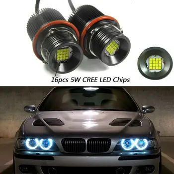 

White LED Lights Ring marker Replacement Accessories 1 Pair 160W Angel Eyes 7000K