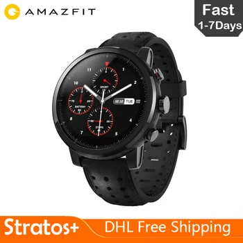 

Huami Amazfit Stratos+ Smart Watch Men Genuine Leather Strap Smartwatch GPS Sapphire Glass for Android IOS hone Gift Box