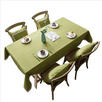 

Tablecloth Heavy Weight Cotton Linen Fabric Dust-Proof Table Cover for Kitchen Dinning Tabletop Decoration Rectangle D258