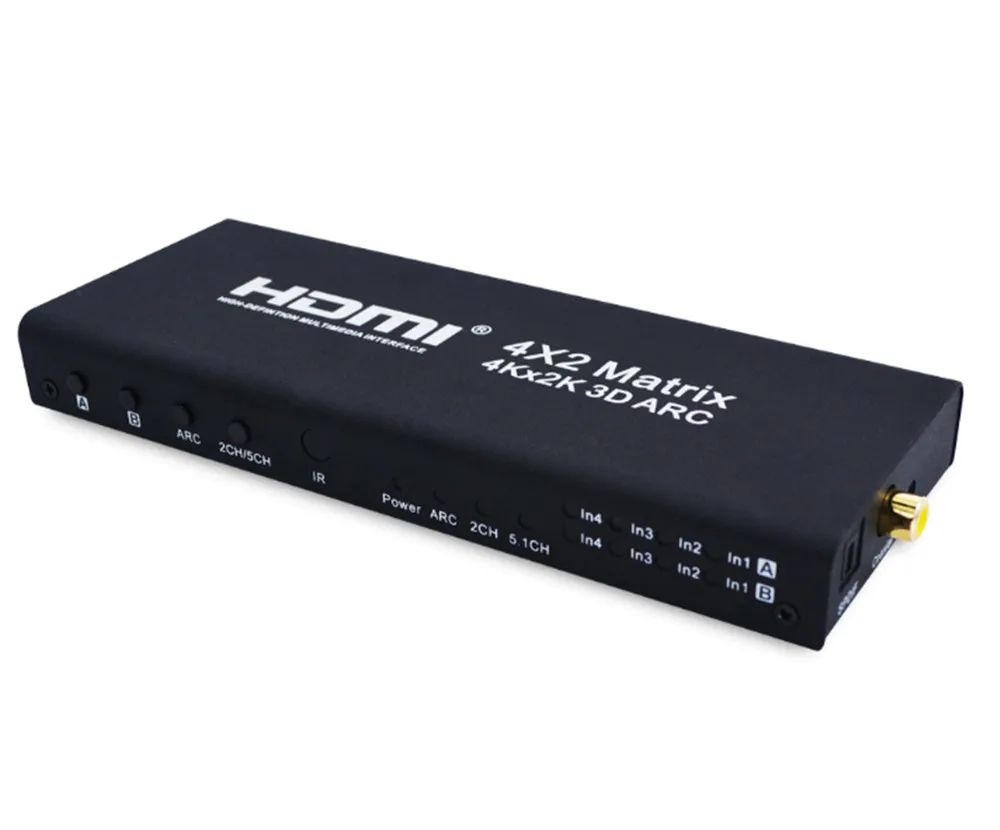 HDMI матрица 4X2 HDMI 4 в 2 выход 4K 2K HDMI 4*2 Коммутатор HDMI 1.4b