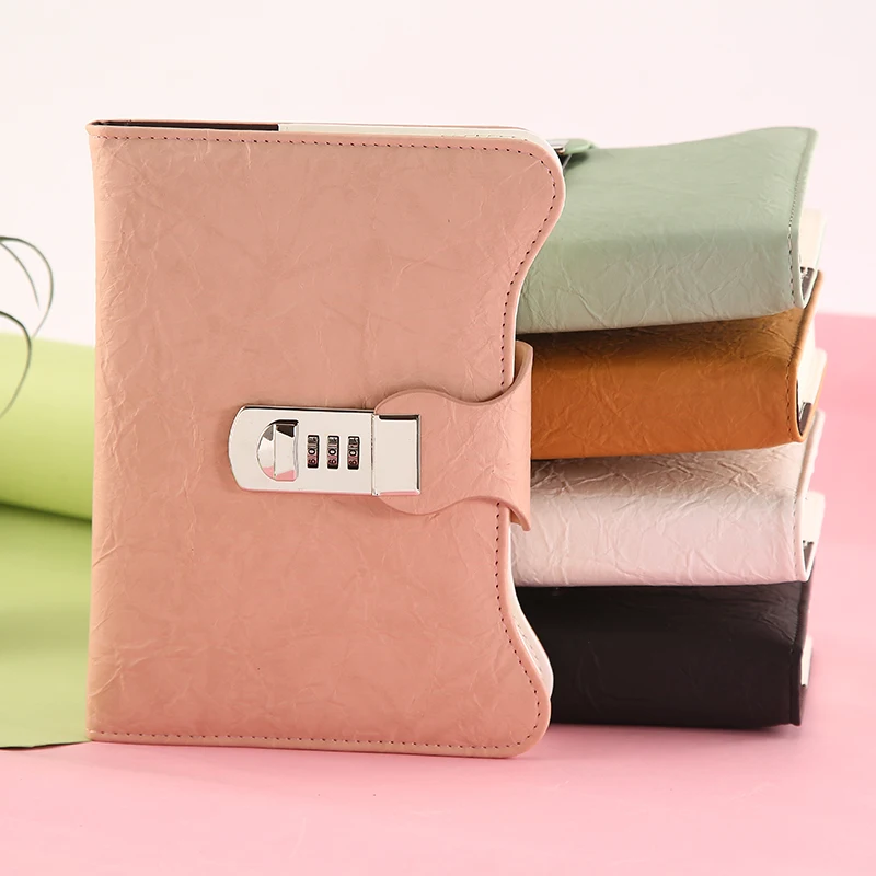 

B6 Vintage Diary Notebook with Code Lock Thicken Creative Password Notebook Refillable Planner Journal Agenda Notebook Filofax