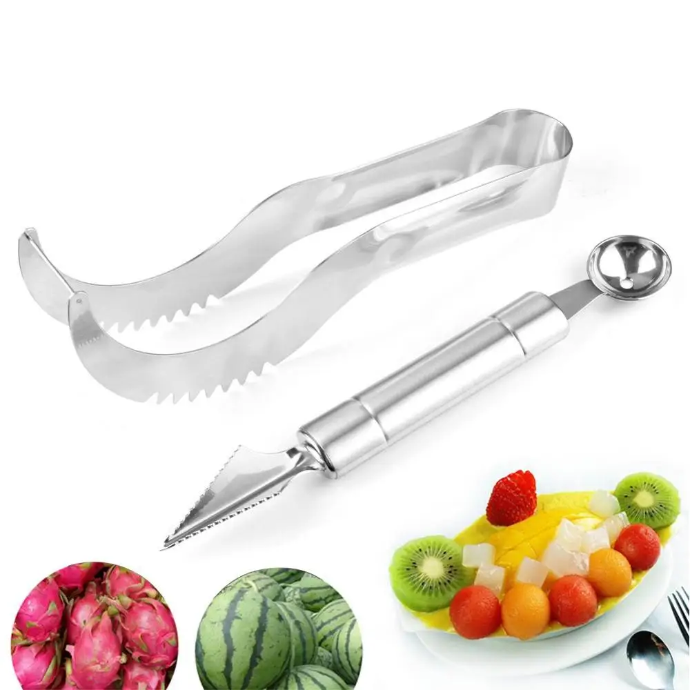 set of 2pcs WITUSE 3 шт. Многофункциональный креативный арбуз слайсер фруктовый резак нож для канталупы нож для резки фруктов кухонные инструменты - Цвет: set of 2pcs