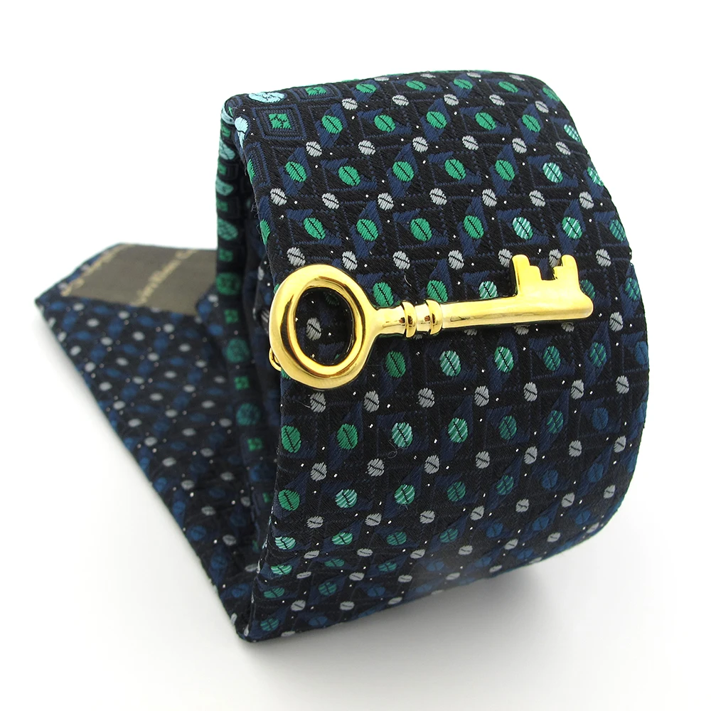 Novelty Design Key Tie Clips For Men Quality Brass Material Golden Color Tie Pins Wholesale&retail