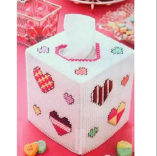 12x12x14cm love storage tissue box embroidery kit DIY handmade craft set Crocheting knitting needlework supplies | Дом и сад