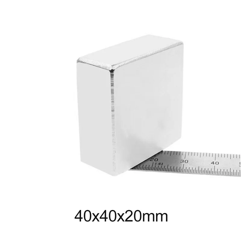 1/2/3 шт 40x40x20 толстый квадрат постоянные магниты полоса неодимовый магнит N35 мм