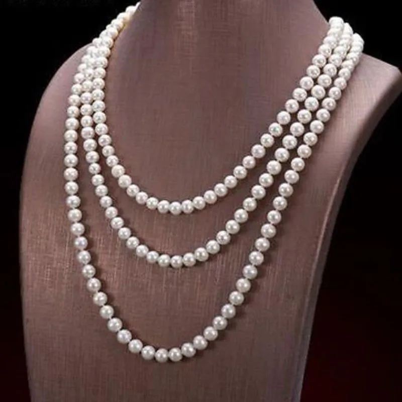 

HUGE 48" 8-9MM NATURAL SOUTH SEA WHITE PEARL NECKLACE AAA