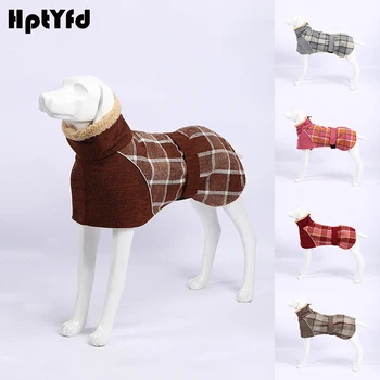 

HptYfd Dog Outdoor Jacket Thick Warm Cotton Dog Coat for Medium Large Dogs Winter Windproof Dog Overalls Christmas Dog Clothes