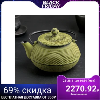

Teapot with sieve 600 ml "Eastern Night", green, enamel lining inside 4457143