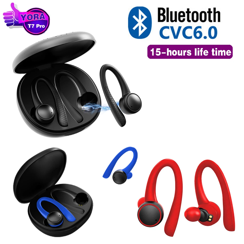 Bluetooth наушники TWS 5 0 беспроводные T7 Pro Hi Fi стерео спортивные черные технологии