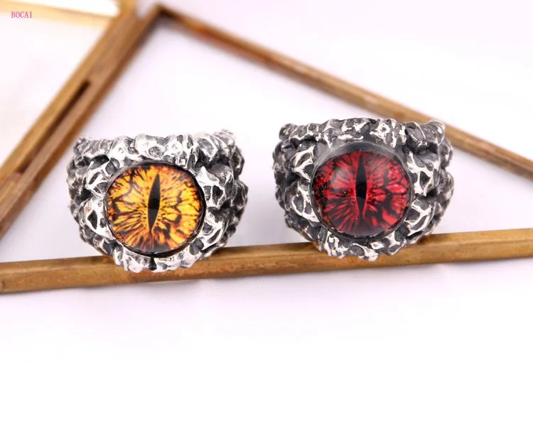 S925 Серебряное кольцо, кольца для пар, тайское серебро, индивидуальное, модное, раздельное, наземный глаз дьявольские кольца для мужчин и женщин